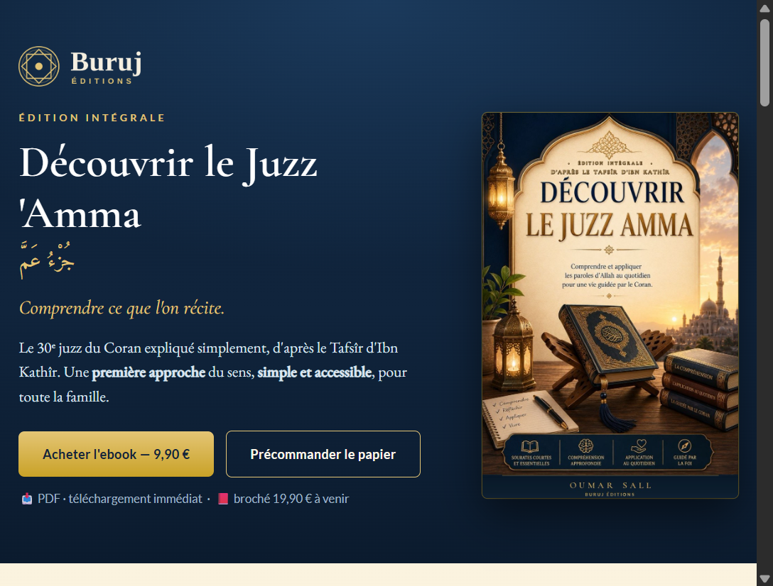 Aperçu du site Buruj Éditions